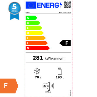 BEKO BCSA285K3SN ugradni frižider